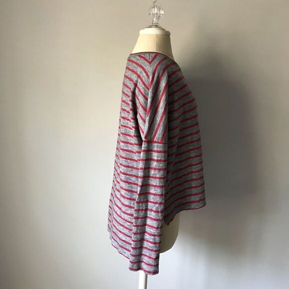 BB DAKOTA HIGH LOW SWEATER STRIPED CROPPED M GRAY - Picture 4 of 5